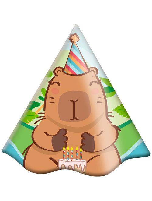 Capivara Chapéu Aniversário c/8 - Festcolor