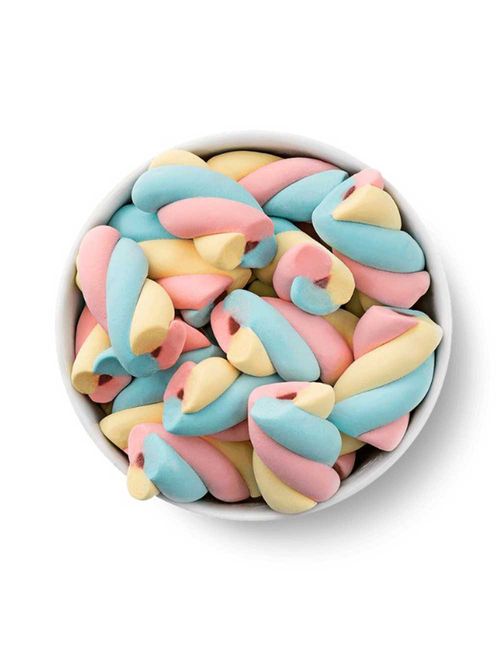 Marshmallow Torção Colorido Recheado 220g - Docile
