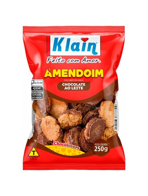 Biscoito Amendoim Cobertura de Chocolate 250g - Klain