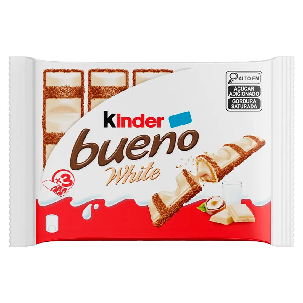 Chocolate Kinder Bueno White c/3 - Ferrero - Doce Malu