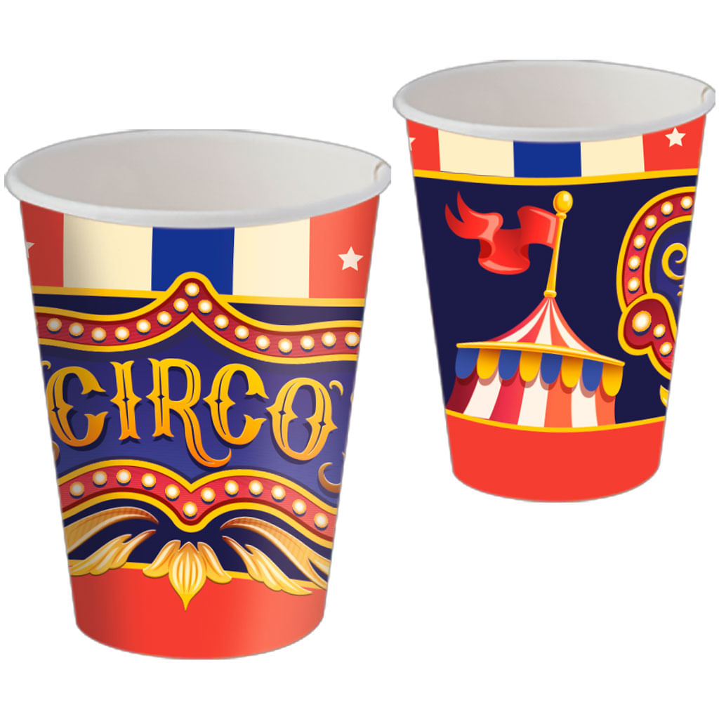 Circo Copo Papel 200ml c/8 - Festcolor