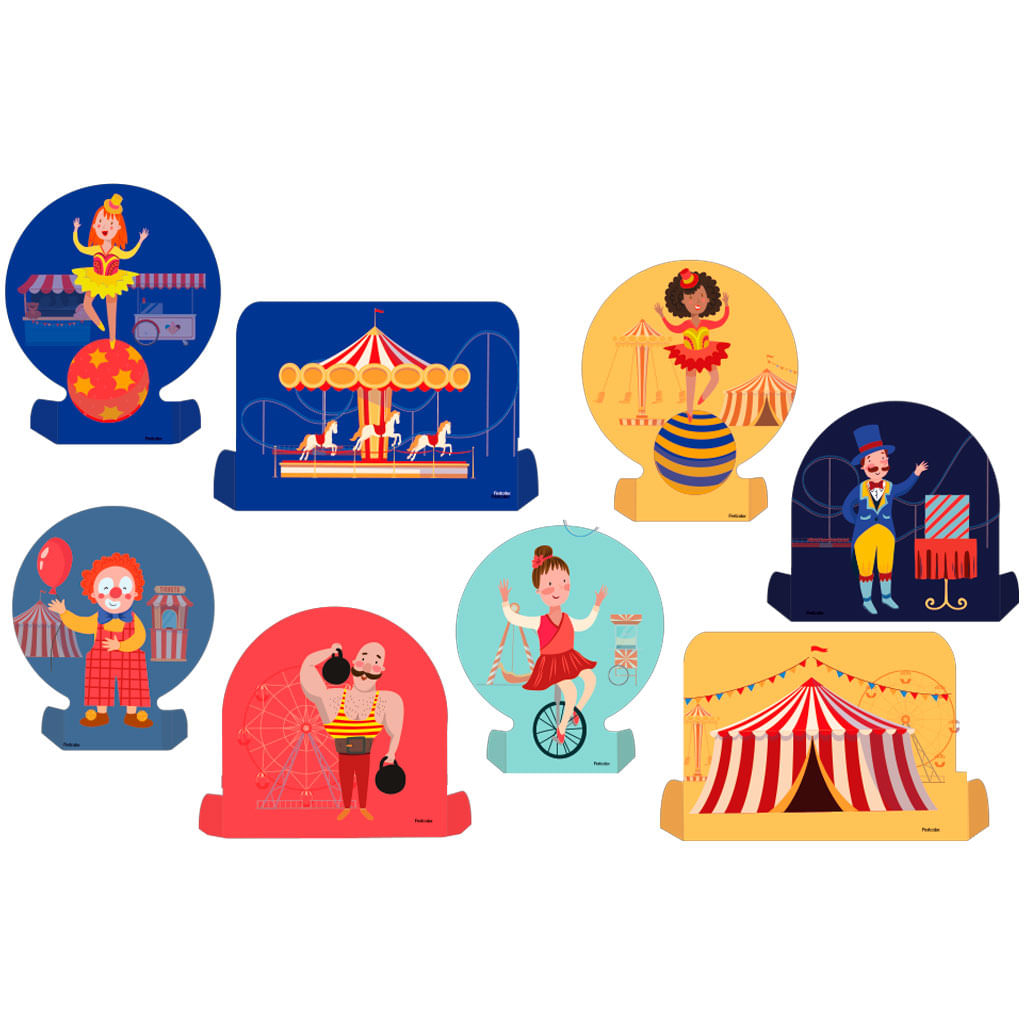 Circo Decoração de Mesa c/8 - Festcolor