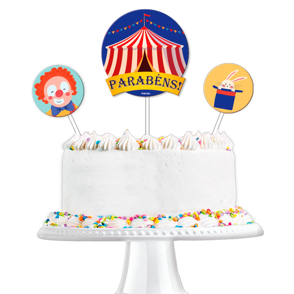 Circo Kit Topo de Bolo c/3 - Festcolor