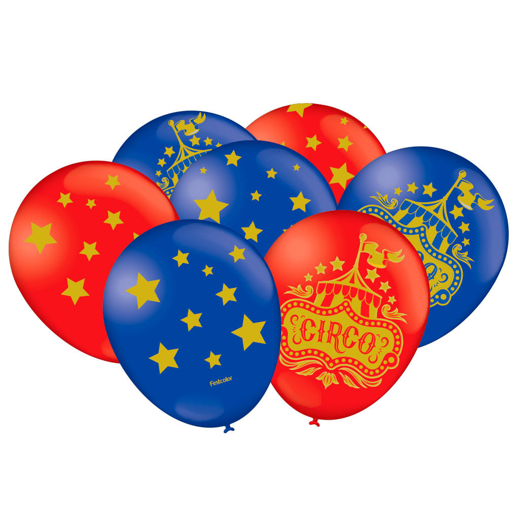 Circo Balão Decorado Tamanho 9 c/25 - Festcolor