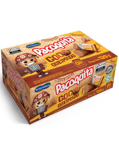 Paçoca Sabor Coco Queimado Paçoquita 120g - Santa Helena