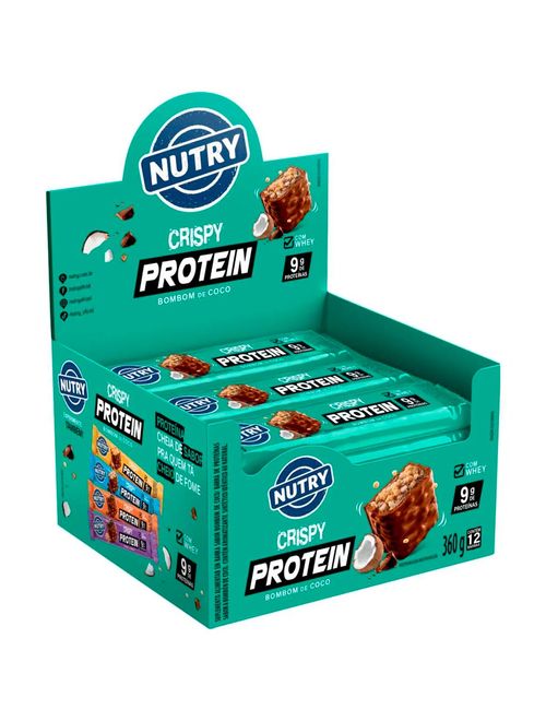 Barra Crispy Protein Nutry Bombom de Coco c/12 - Nutrimental
