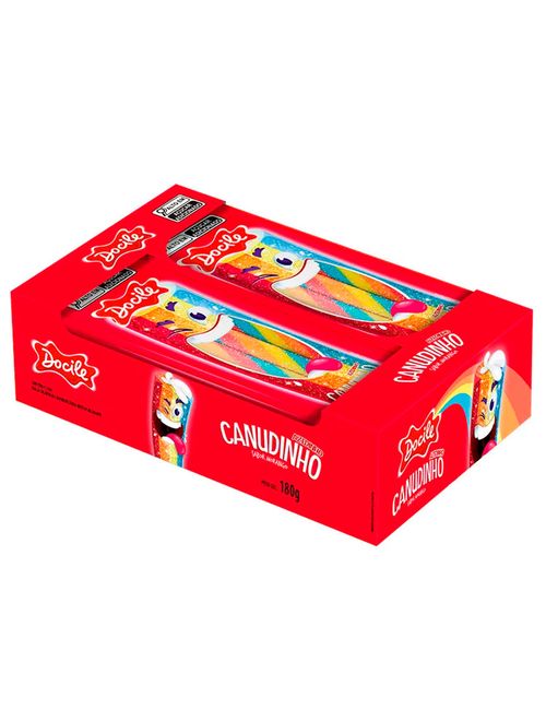 Canudinho Bala de Gelatina Morango Cítrico Color 15g c/12 - Docile