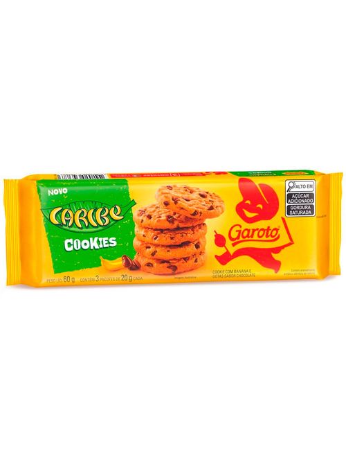 Cookies Caribe Banana com Gotas de Chocolate 60g - Garoto