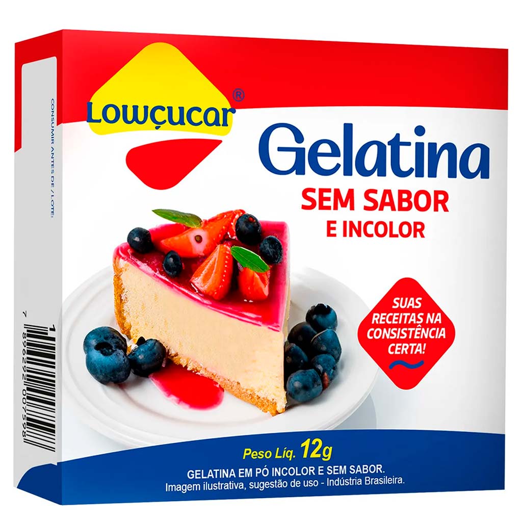 Gelatina em Pó Sem Sabor e Incolor 12g - Lowçúcar