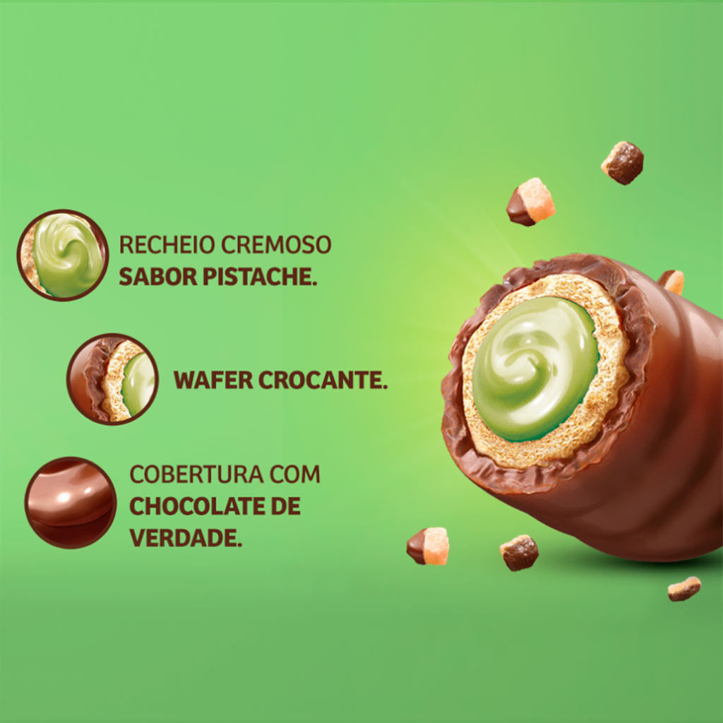 Chocolate Trento Pistache c/16 - Peccin - Doce Malu