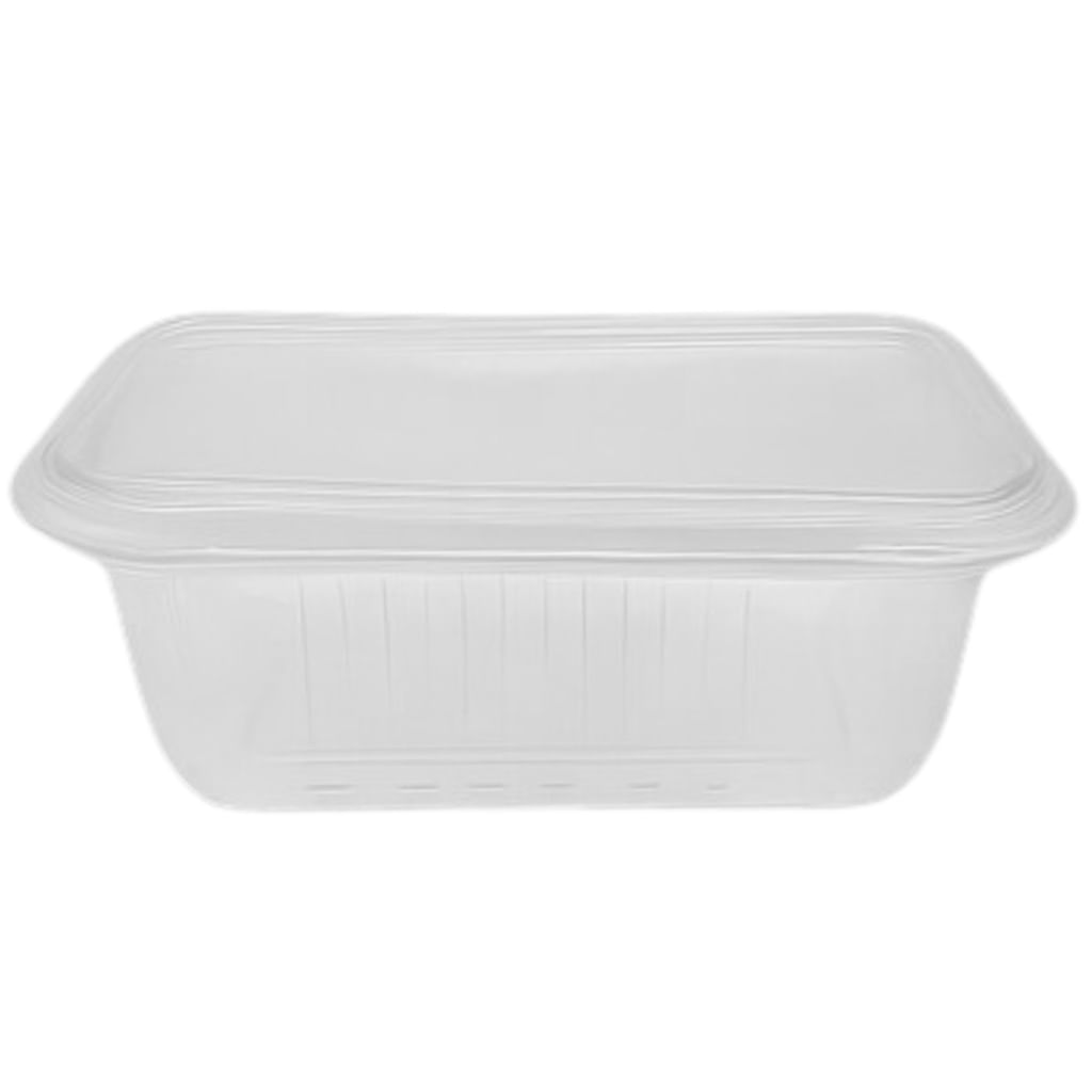 Pote Plástico Retangular Transparente Freezer/Microondas 750ml c/10 - Plastilânia