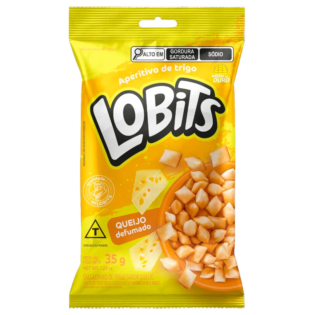 Salgadinho Lobits Sabor Queijo 35g - Milho de Ouro