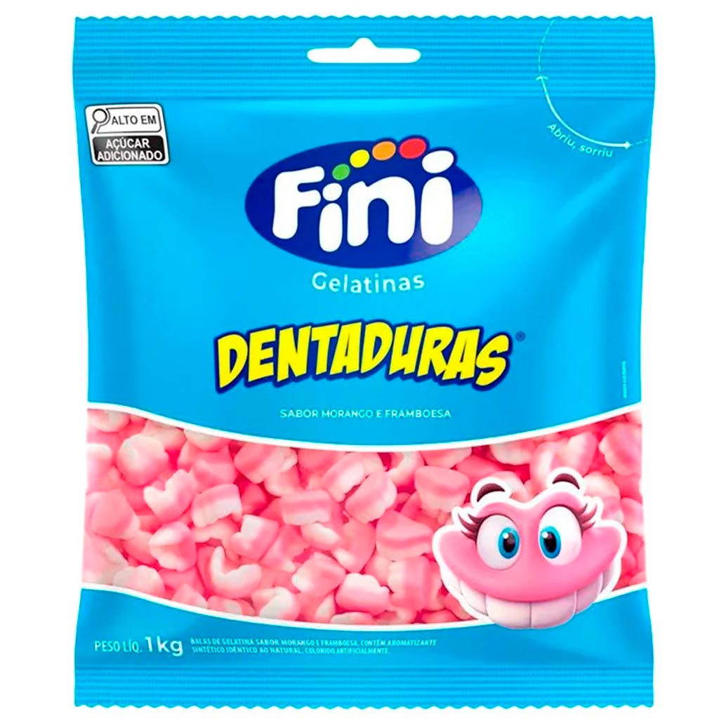Mini Bala de Gelatina Dentadura 1kg Fini - Doce Malu