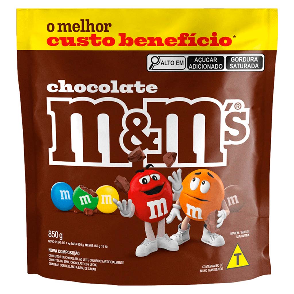 その他 m&ms Confeito Chocolate M&Ms Ao Leite 850g - Mars - Doce Malu
