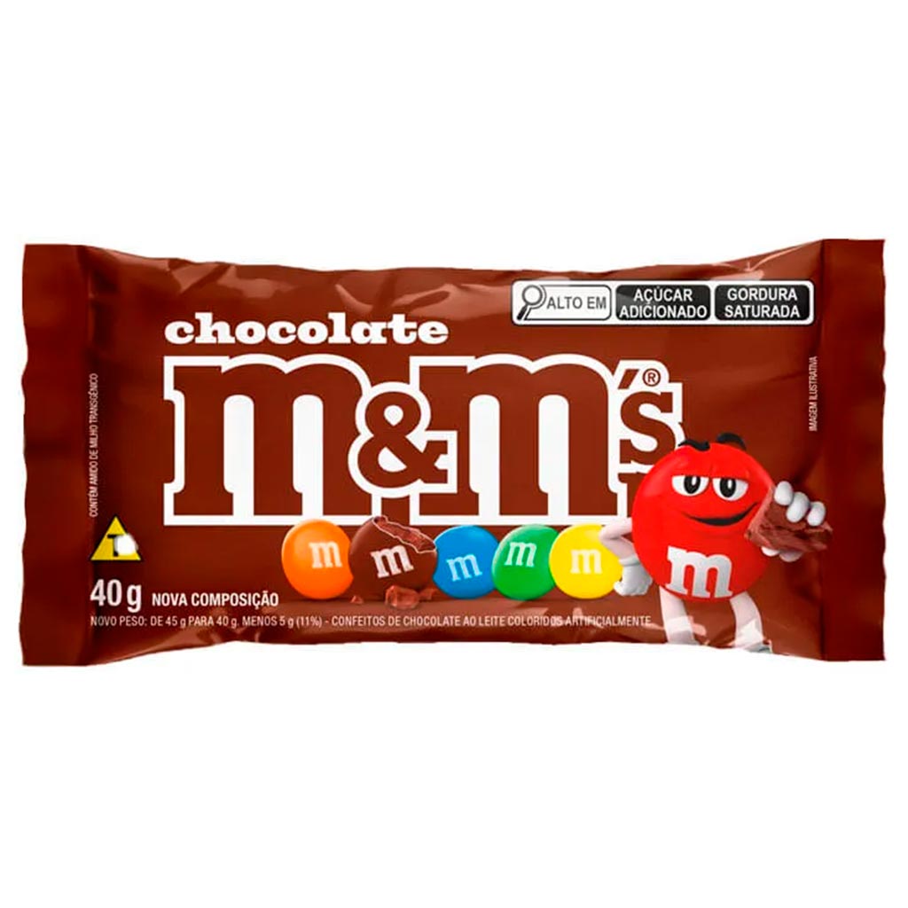 Confeito Chocolate M&Ms Ao Leite 40g c/18 - Mars - Doce Malu