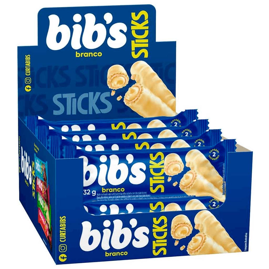 Chocolate Bibs Sticks Branco c/16 - Neugebauer