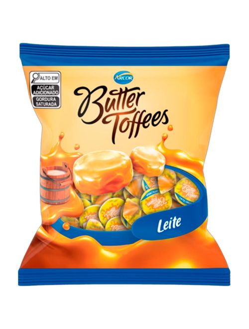 Bala Butter Toffees Recheio Leite 400g - Arcor