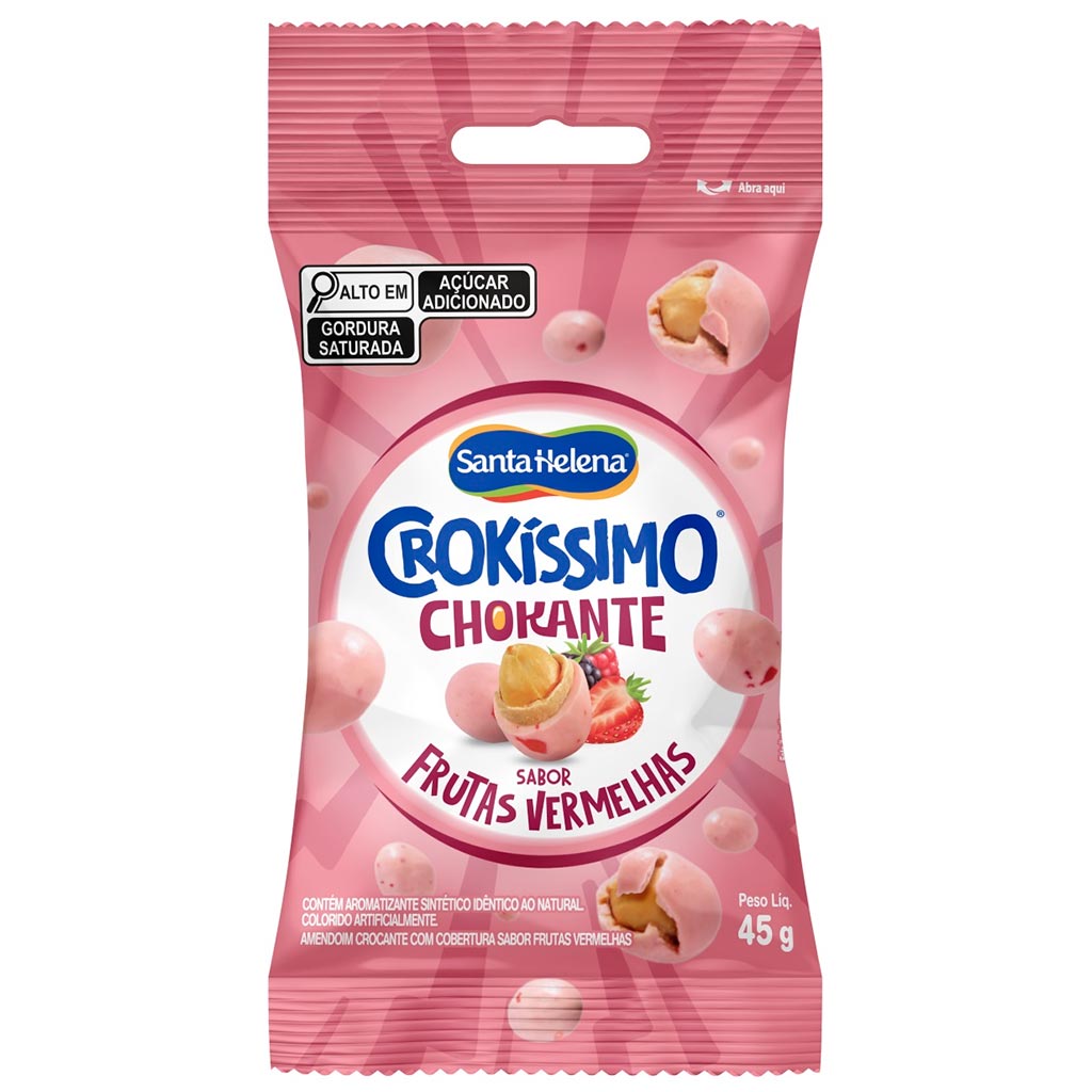 アメトイ　Smooshees Amendoim Doce Crokissimo Chokante Frutas Vermelhas 45g c/8 - Santa