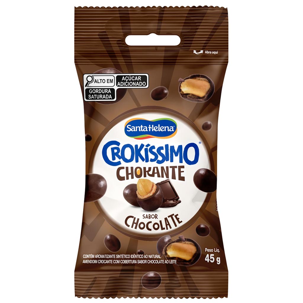 Amendoim Doce Crokissimo Chokante Chocolate 45g c/8 - Santa Helena