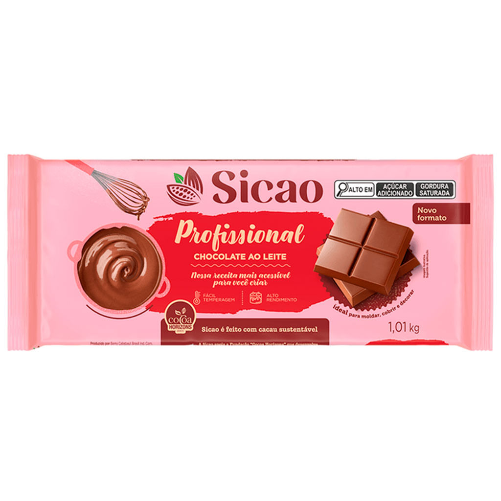 Chocolate ao Leite Profissional em Barra 1,01kg SICAO