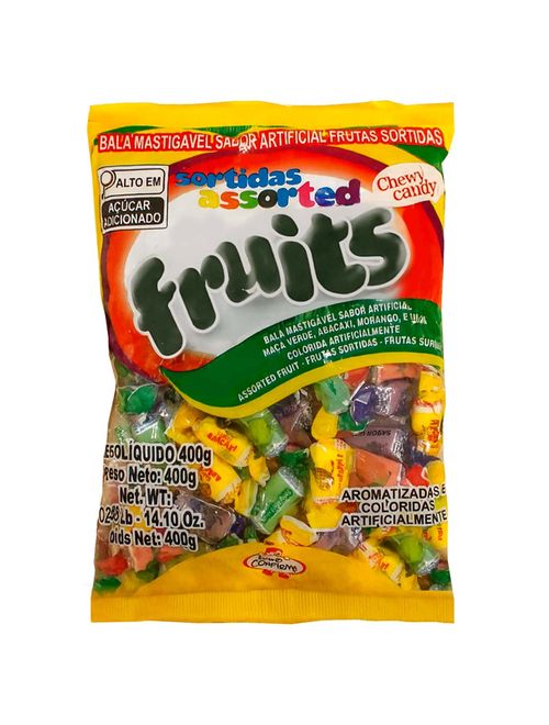 Bala Mastigável Frutas Sortidas Fruits 400g - Confirma