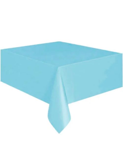 Toalha de Mesa Plástica Happy Line Azul Claro 137x177cm - Silver Festas
