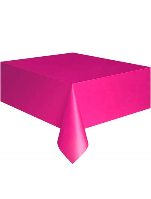 Toalha de Mesa Plástica Happy Line Pink 137x177cm - Silver Festas