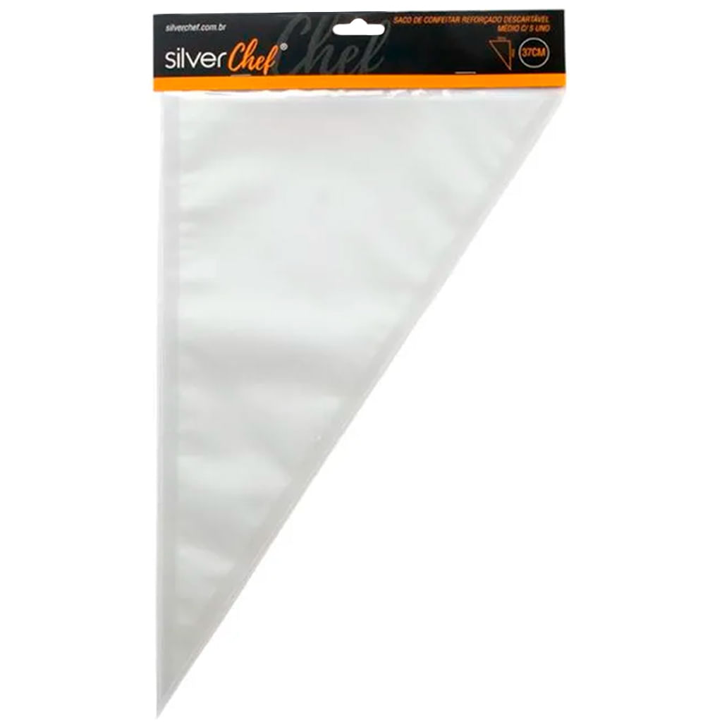 Saco De Confeitar Descartável M 37X25cm 5 Unidades SILVER CHEF