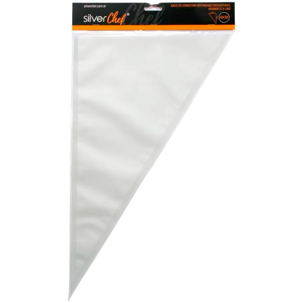 Saco De Confeitar Descartável G 45X28cm 5 Unidades SILVER CHEF