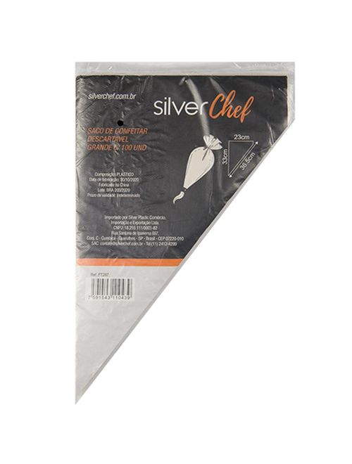 Saco de Confeitar Descartável Grande c/10 - Silver Chef