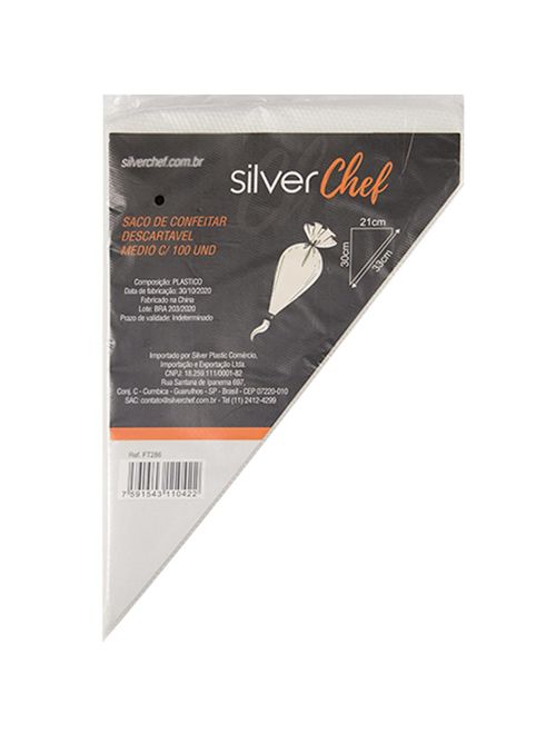 Saco de Confeitar Descartável Médio c/10 - Silver Chef