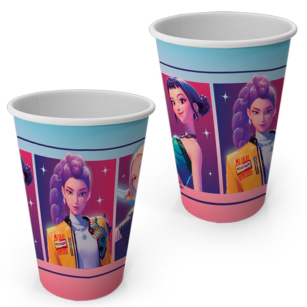 Guerreiras do K-Pop Copo Papel 200ml c/8 - Festcolor