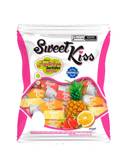 Bala Dura Sweet Kiss Azedinha Sortida 500g - Riclan