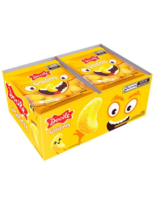 Mini Bala de Gelatina Banana Gelatines 15g c/12 - Docile