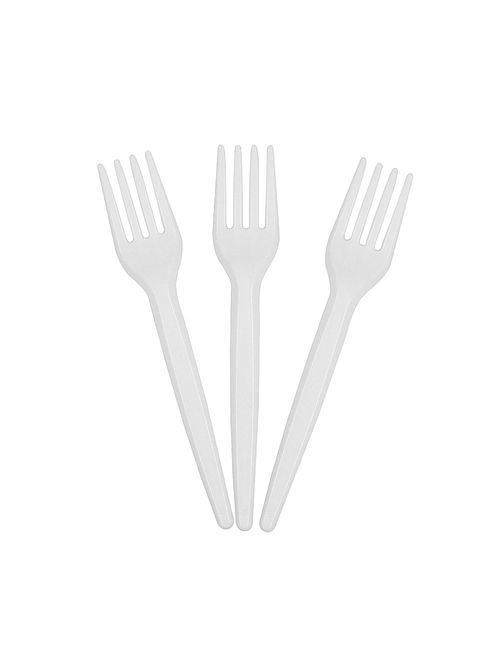 Garfo Refeição Branco c/50 - Plastilania