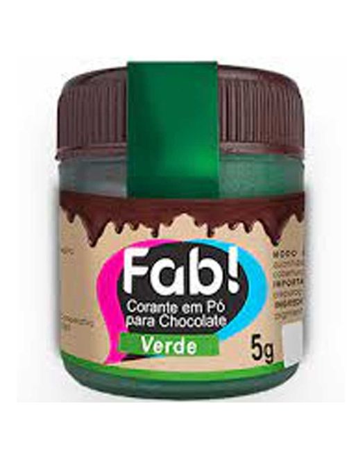 Corante em Pó Verde para Chocolate 5g - Fab