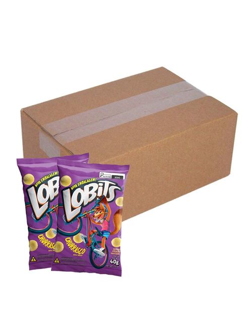 Salgadinho Lobits Churrasco 40g c/10 - Milho de Ouro