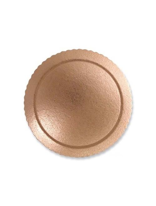Prato Plano Cake Board Ouro Rosé Redondo 26cm - Ultrafest
