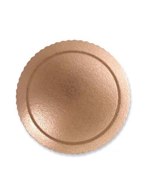 Prato Plano Cake Board Ouro Rosé Redondo 32cm - Ultrafest