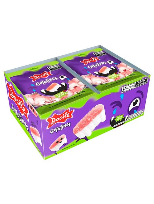 Mini Bala de Gelatina Dentes de Vampiro Gelatines 15g c/12 - Docile