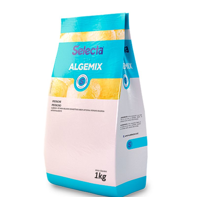 Algemix Pó p/ Gelados Sabor Pistache 1kg- Selecta - Doce Malu