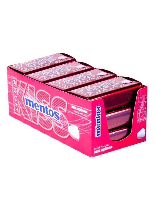 Pastilha Mentos Kiss Fruit Morango c/12 - Perfetti