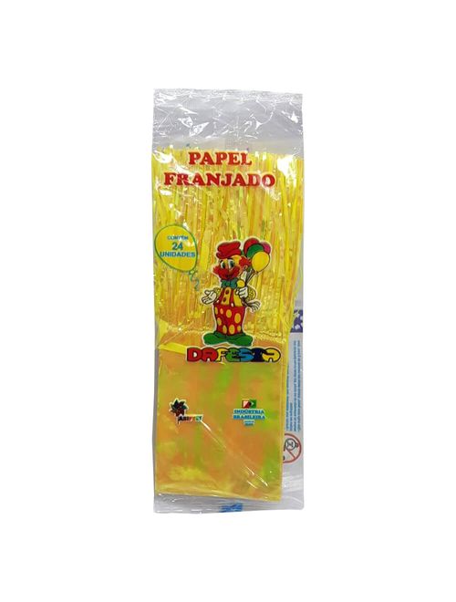 Papel para Bala Seda e Nacarado Amarelo c/24 Dafesta