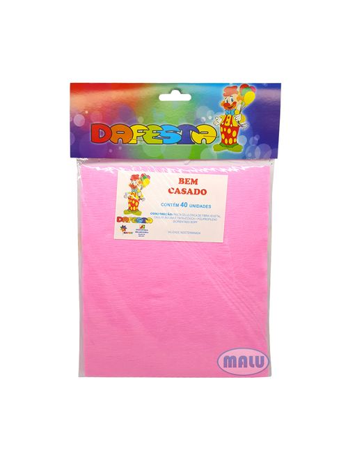 Embalagem Crepom Bem Casado Rosa c/40 - Dafesta