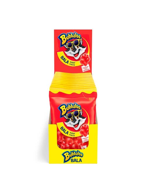 Bala Bubbaloo Patinhas Morango 15g c/12 - Mondelez