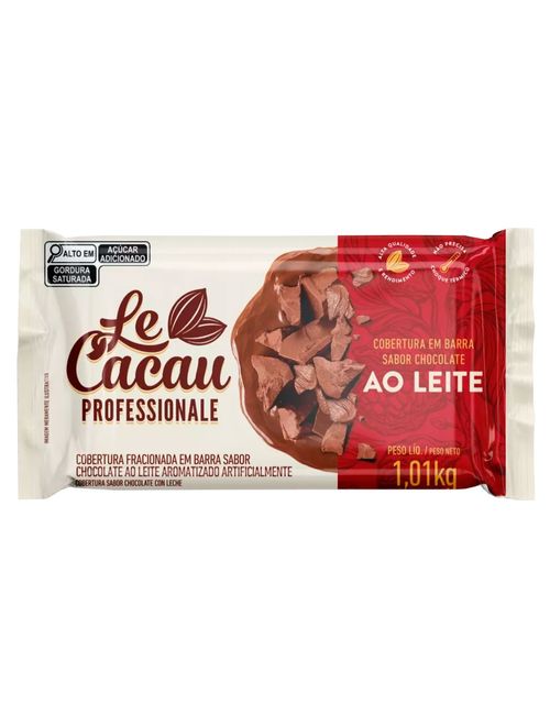 Barra de Chocolate Fracionado Ao Leite 1,01kg - Le Cacau
