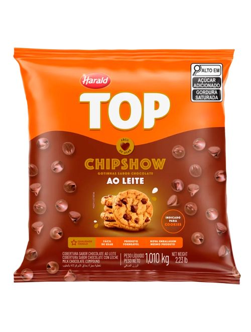 Gotas de Chocolate Forneáveis Ao Leite Top Chipshow 1,01kg - Harald