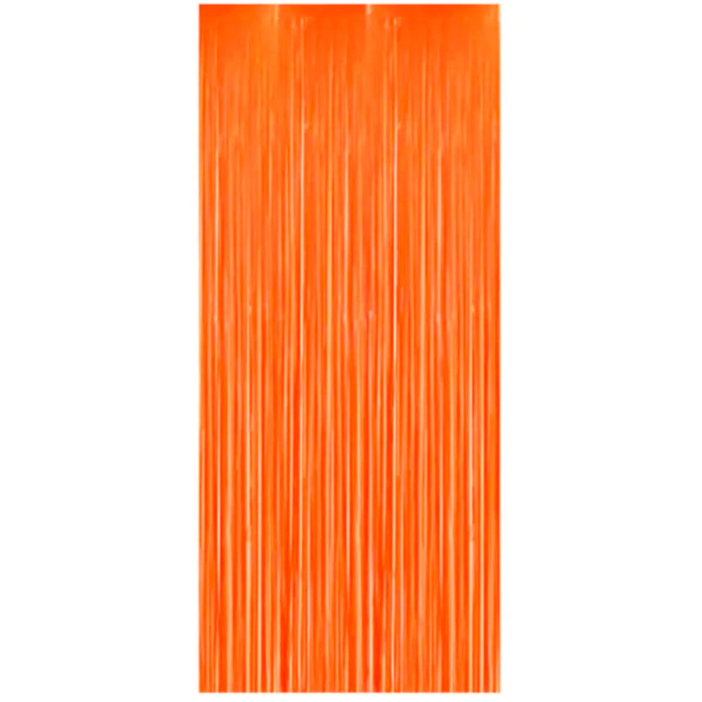 Cortina Metalizada Decorativa Laranja 100x200cm - Silver Festas