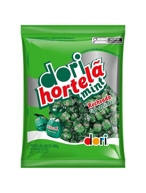 Bala Dura Recheada Hortelã 400g - Dori