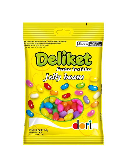 Bala de Goma Confeitada Deliket Jelly Beans Frutas Sortidas 150g - Dori